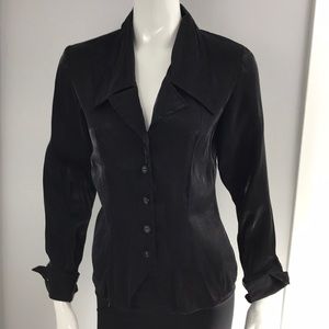 MGR Black shimmery long sleeve blouse